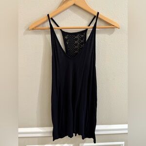 Old Navy Black Crochet Detail Top